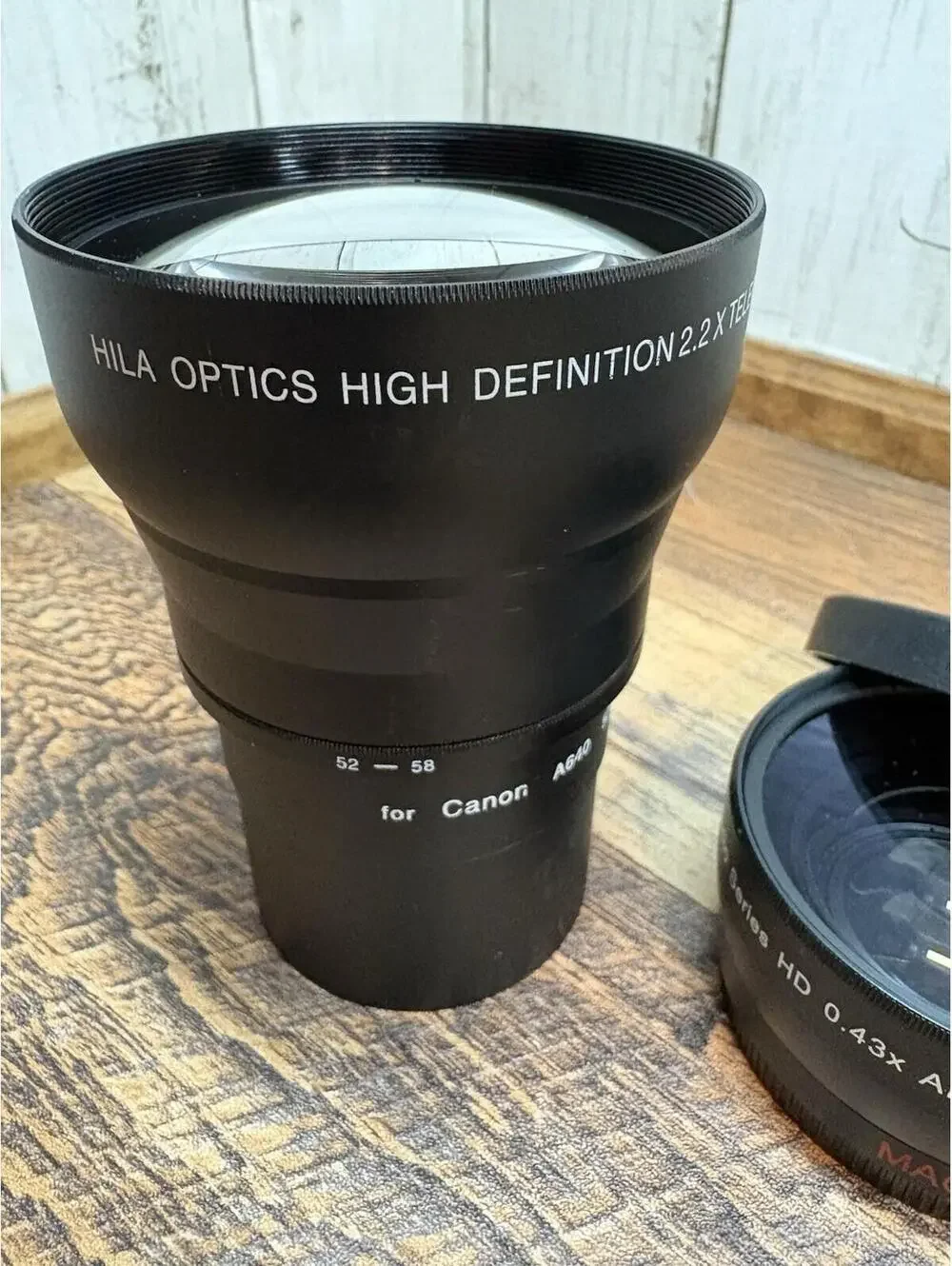 Lot 3 Japanese Lens Conversions: .43 Wide Angle 55mm & 58mm, 2.2x Telephoto 52mm